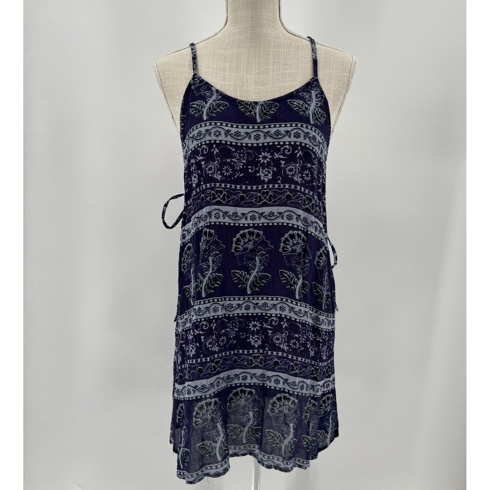 RAGA Sample Womens Swim Coverup‎ Tie Sides Blue White Size Small